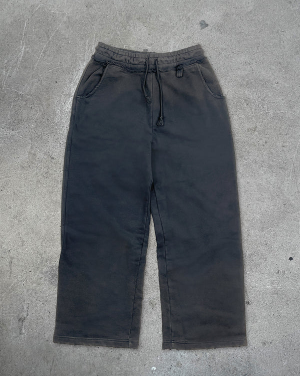 Front view of HIKIKKOMORI SWEATPANTS — Heavyweight French Terry in faded black