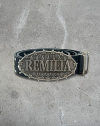 Rolled view of REMILIA CORPORATION — Western Buckle Belt | Full Grain Italian Leather in black