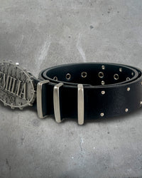 Triple keeper view of REMILIA CORPORATION — Western Buckle Belt | Full Grain Italian Leather in black