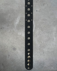 Eyelet view of REMILIA CORPORATION — Western Buckle Belt | Full Grain Italian Leather in black