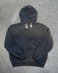 Back view of HIKIKKOMORI CONDITION — Hoodie | Heavyweight French Terry in faded black