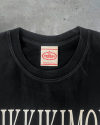 Detail view of tag on HIKKIKIMORI CONDITION — T-Shirt | Heavyweight Cotton in distressed black