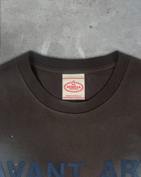 Detail view of tag on Front view of AVANT ART TERRORIST — T-Shirt | Combed Cotton in faded black