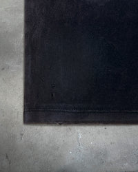 Detail view of hem distressing on I'M CUTE I'M PUNK ROCK — Crop T-Shirt | Heavyweight Cotton in distressed black